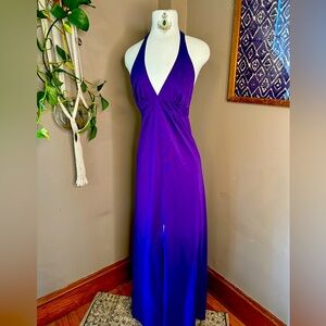 Vintage 70’s Purple Halter Dress Sz‎ S